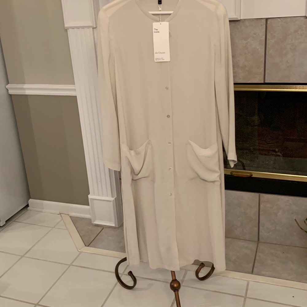 Eileen Fisher Silk Georgette Crepe Duster. NWT size S